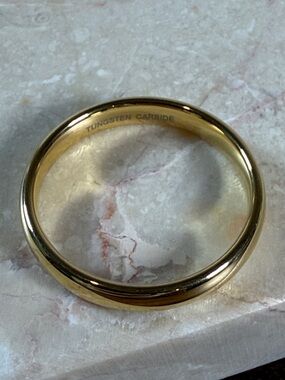 Polished Gold Tungsten Carbide Men's Wedding Band